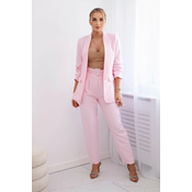 Elegant jacket and trouser set candy pink