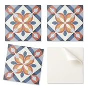 shumee Samolepilne vinilne ploščice za oblogo z geometrijskim cvetličnim vzorcem 9x30x30 cm