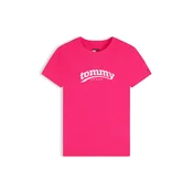 Tommy Jeans Majica ESS roza / volneno bela