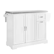 SoBuy Kuhinjski voziček Zložljiva polica Predali omara Bela 107x71x91cm FKW128-II-ST, (5000267083)