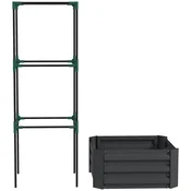 Homestar Dvignjena vrtna greda z rešetko 61x61x140 cm temno siva, (5000228495)