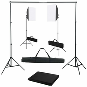 Komplet za fotografski studio s softbox svetilkami in ozadjem