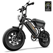 UNBRANDED URLIFE T16 zložljivo električno fatbike kolo 16 x 3, motor do 1000 W, baterija 48 V 13 Ah, hitrost do 45 km/h in doseg do 65 km