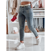 Spodnie damskie jeansowe regular fit LOVANCIO niebieskie Dstreet