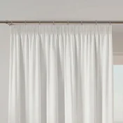 shumee Velvi gotova zavesa z nabiralnim trakom, žametno bela, gladka, 140x260 cm