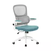 eoshop Pisarniški stol RAMIRO, rjav/neomint/bel, mreža in blago, z guganjem