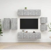 8-dijelni set TV ormarica siva boja betona konstruirano drvo