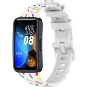 GS Silikonski pašček za Huawei Band 8/Huawei Band 9/Huawei Band 10, bel/večbarven