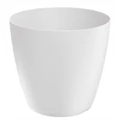 shumee Mat bel plastični cvetlični lonec 15,8x14,5 cm, gladek pokrov Mate
