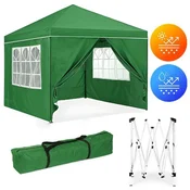 MultiGarden baštenski šator/paviljon 3 × 3 m, automatski rasklopiv, zeleni, sa 4 bocne stranice