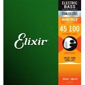 Elixir 14652 Nanoweb 4 45-100 Strune za bas kitaro (Kot novo)