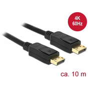 DisplayPort kabel 10m 4K 60Hz 21,6Gb/s Delock črn