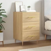 Vidaxl vidaXL Nočna omarica, hrast sonoma, 40x40x66 cm, material na osnovi lesa