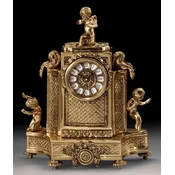 Casa Padrino luxury baroque table clock gold 29 x H. 34 cm - Handmade bronze clock baroque style - Baroque desk clock - Baroque desk decoration - Baroque decorative accessories
