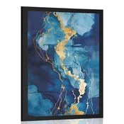 Plakat modri marmor - 60x90 black