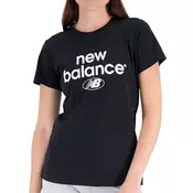 Pamučna majica New Balance boja: crna