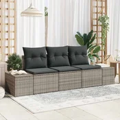 Set sofe 3 kom. Siva poliratan 239 x 62 x 85 cm