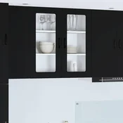 vidaXL Stenska kuhinjska omarica Črna 80 x 31 x 80 cm Konstruiran les