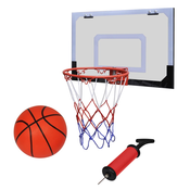 vidaXL Indoor set za košarku; obruc s mrežicom + tabla + lopta + pumpa