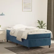 shumee vidaXL Posteljni okvir brez vzmetnice, temno moder, 90x200 cm, žamet