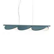 FLOS Almendra Linear LED-visoka svetilka s 3 žarnicami, modra - Dnevna soba/jedilnica - Dizajn - modra metalizirana - Kovina