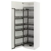 METOD Visoki element s izvlacnim fiokama, bela/Havstorp bež, 60x60x200 cm