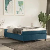 Okvir za krevet s oprugom tamnoplavi 140x190 cm baršunasti
