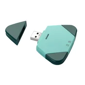 INF 3-v-1 magnetni čitalec SD/TF kartic za Lightning, USB-C in USB-A Green, (5000282783)