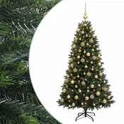 Vidaxl Umjetno božično drevo z okrasnimi kroglami 240 cm 300 LED