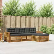 Set vanjskih sofa Prirodna i antracit 257,5 x 162,5 x 73 cm