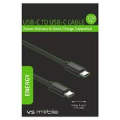 Kabel VS Mobile - W1MCCPD, USB-C/USB-C, 1 m, crna