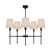 Luster na šipci MADELA 5xE14/40W/230V bela/crna