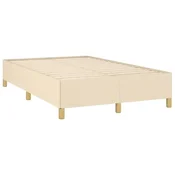 Vidaxl Posteljni okvir brez vzmetnice krem 120x190 cm blago