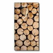 tulup.si Steklena navpična ura Brown lesa tramovi 30x60 cm