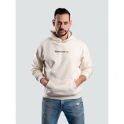 BrainMax Moški pulover s kapuco BrainMax, krem