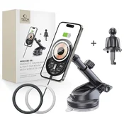 Tech-protect TECH-PROTECT MM15W-V6 magnetski nosac za auto s bežicnim punjacem 15W za nadzornu plocu i ventilaciju, crni/interijer