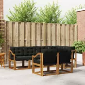 Set vanjskih sofa s jastukom 7 pcs Prirodna i crna