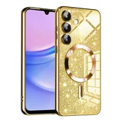 TPU gel ovitek Techsuit Luxury Glitter MagSafe za Samsung Galaxy A15 - gold