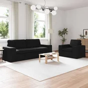 Vidaxl Kavč 2 pcs Črna 182 x 80 x 82 cm blago