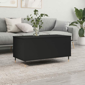 Greatstore Klubska mizica črna 90x44,5x45 cm inženirski les