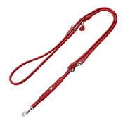 HUNTER Round & Soft Love nastavljiv povodec, rdeč - 200 cm dolg, O 6 mm