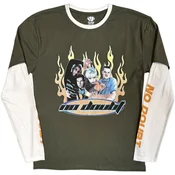 No Doubt Flames (Sleeve Print) Green & White XL Majica