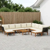 vidaXL 11 pcs Masivno akacijevo les in vrv Naravna