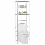 Stalak za pohranu iznad toaleta s 3 razine srebrni 53x28x169 cm