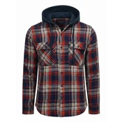 Radwa Srajca Mens flannel with hooddie češnjevo rdeča