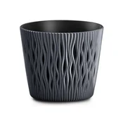 eoshop Pokrov za cvetlični lonec PESČENO 2v1 plastika mat d26x22cm