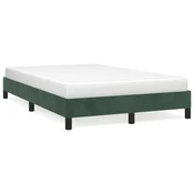 shumee vidaXL Posteljni okvir brez vzmetnice temno zelen 120x190 cm žamet