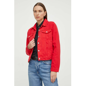 Jeans jakna Levis ženska, rdeča barva
