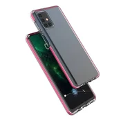 slomart spring case prozoren tpu gel zaščitni ovitek s pisanim okvirjem za samsung galaxy m51 moder