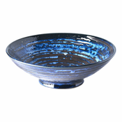 Plava keramička zdjela za serviranje MIJ Copper Swirl, o 25 cm